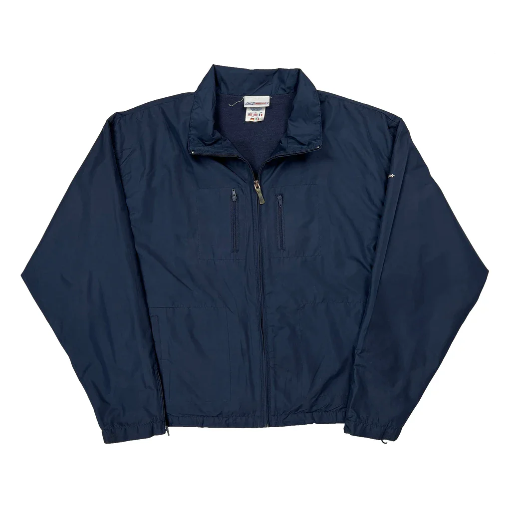 Reebok Windbreaker - Large Navy Polyester