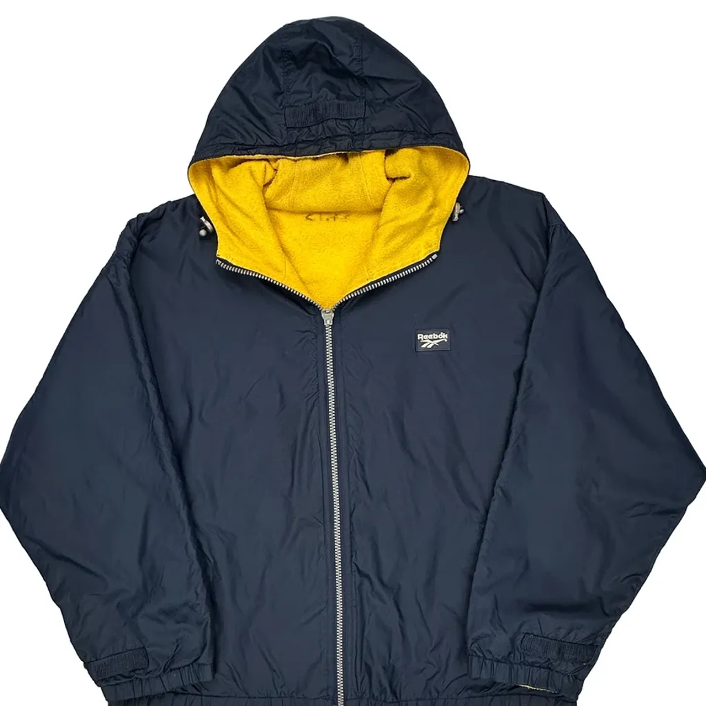 Reebok Reversible Windbreaker - Large Navy Nylon - Image 6