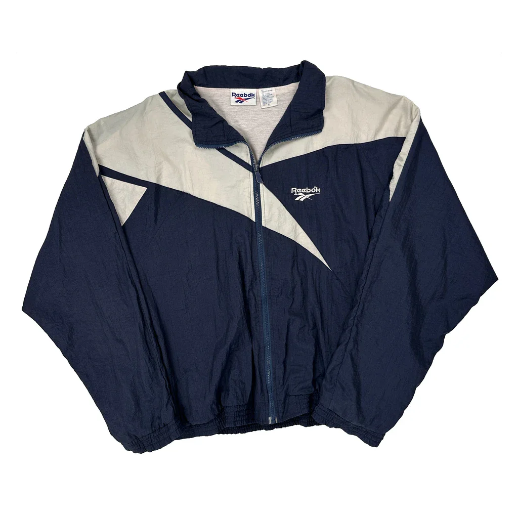 Reebok Windbreaker - XL Navy Nylon