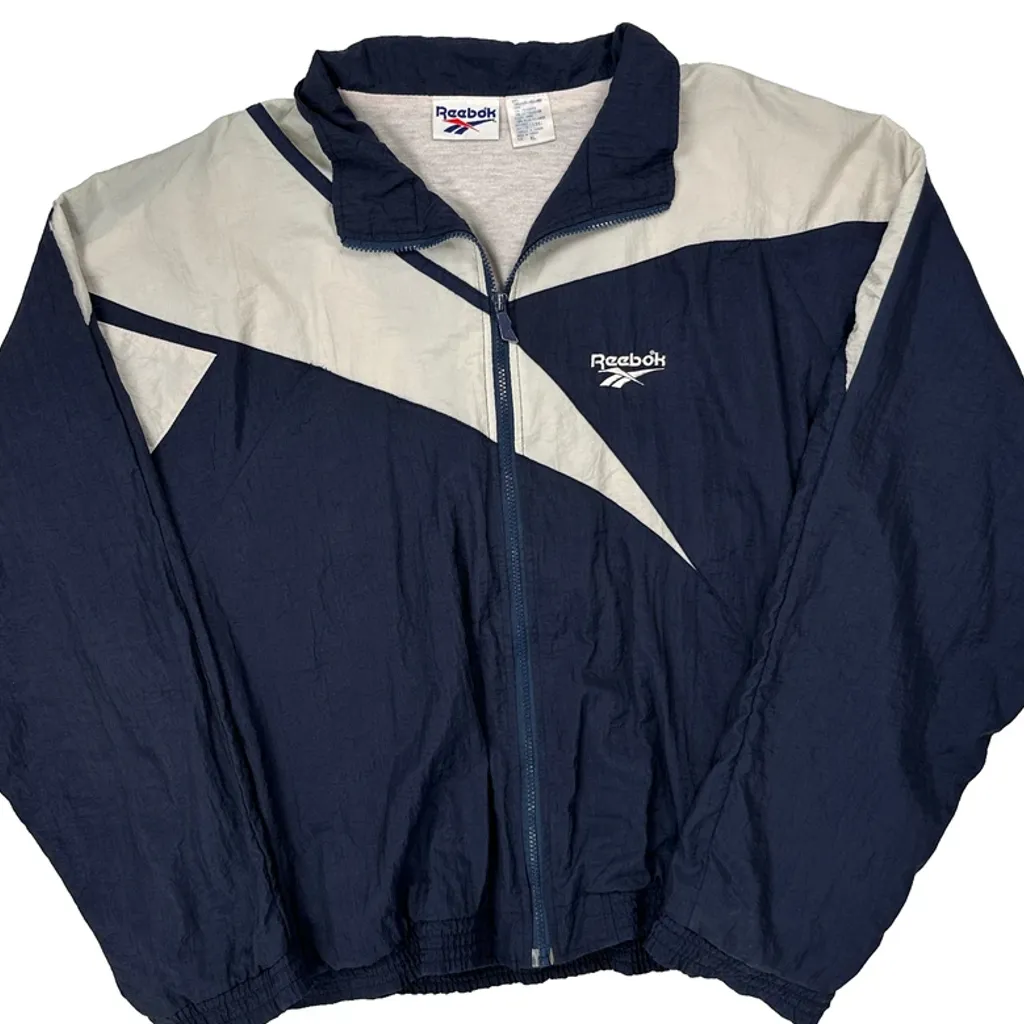 Reebok Windbreaker - XL Navy Nylon - Image 4