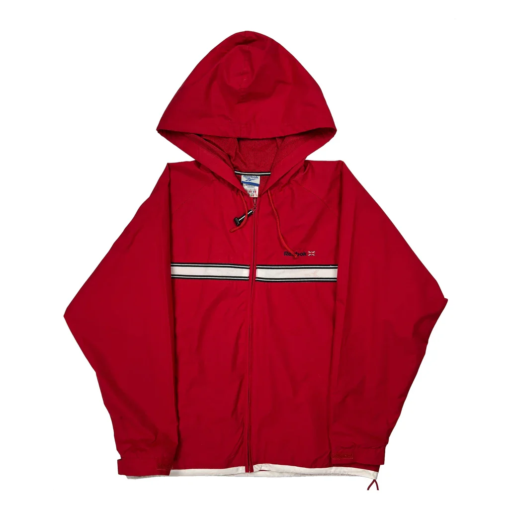 Reebok Windbreaker - XL Red Polyester