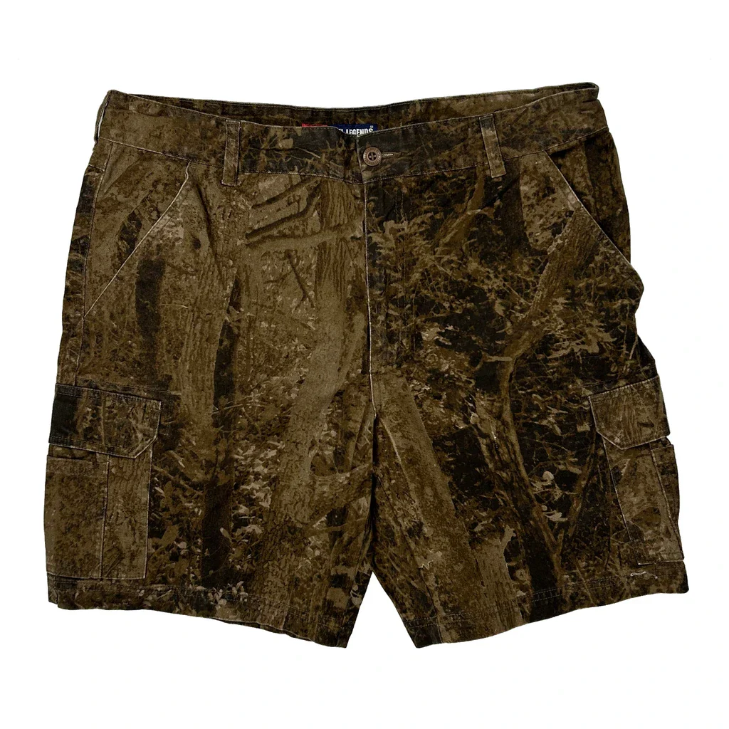 Reel Legends Camo Cargo Shorts - 36W 8L Brown Cotton - Image 2