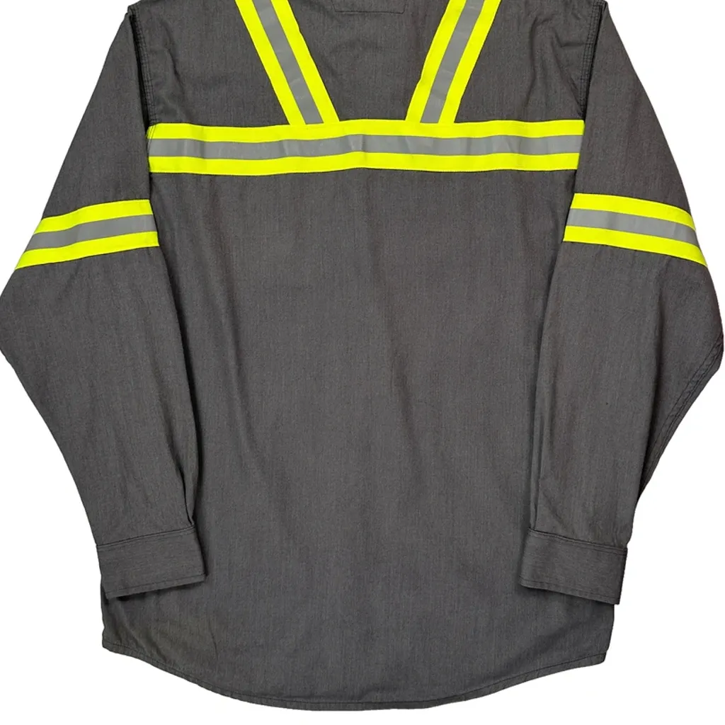 Reflective Strips Carhartt Shirt - Medium Grey Cotton - Image 7