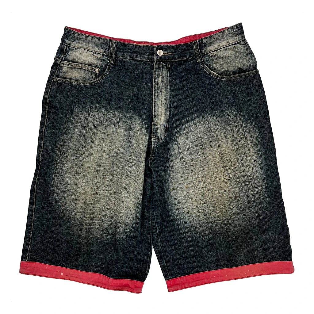 Regal Baggy Denim Shorts - 38W 15L Dark Wash Denim - Image 2