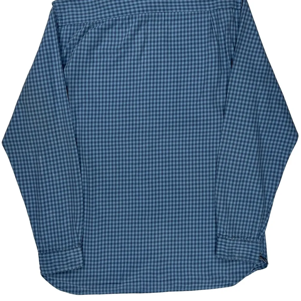 Regular Fit Lacoste Checked Shirt - Medium Blue Cotton - Image 6