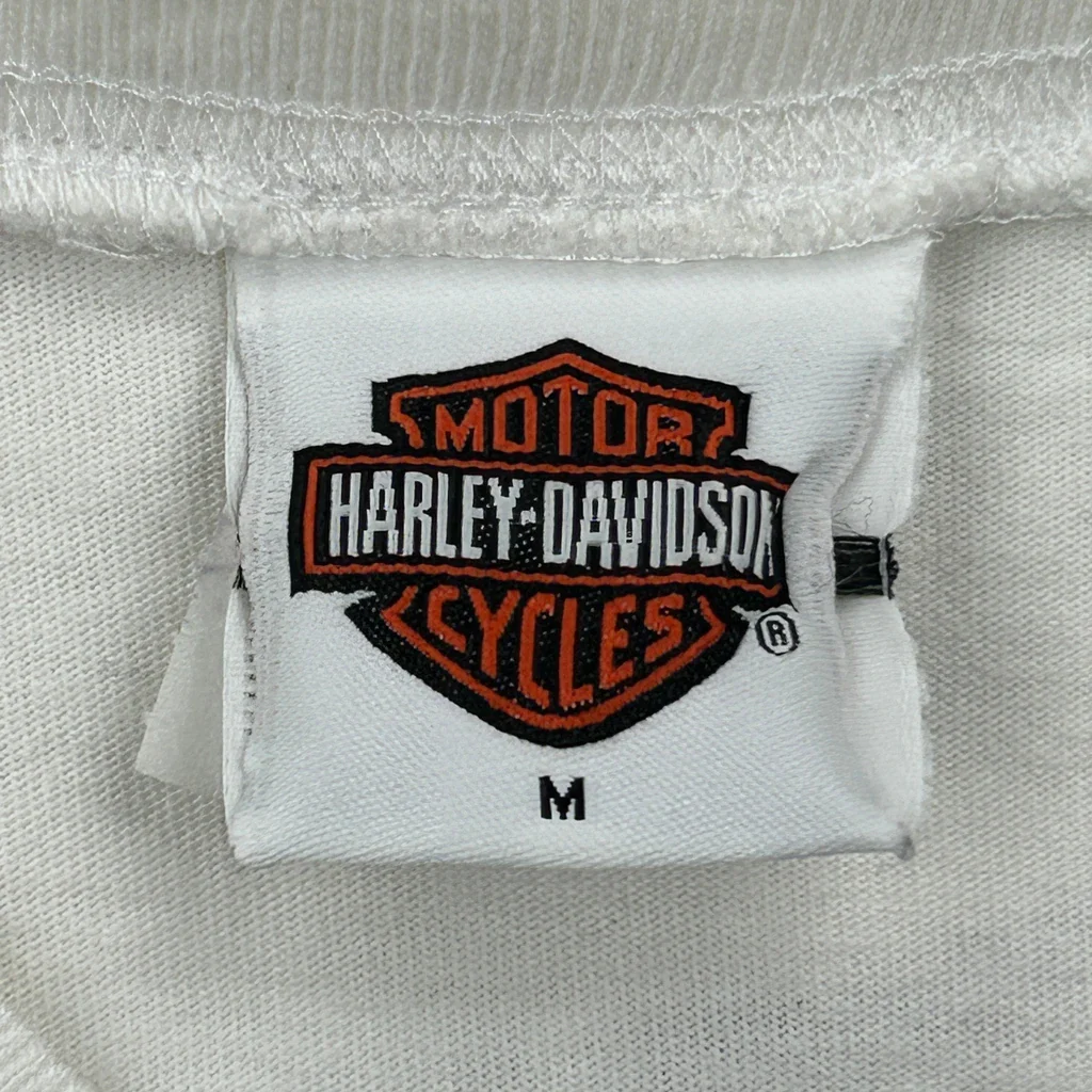 Rehoboth Beach, De Harley Davidson Long Sleeve T-Shirt - Medium White Cotton - Image 3