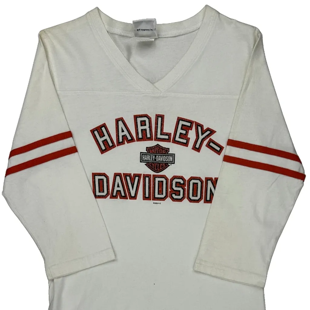 Rehoboth Beach, De Harley Davidson Long Sleeve T-Shirt - Medium White Cotton - Image 4