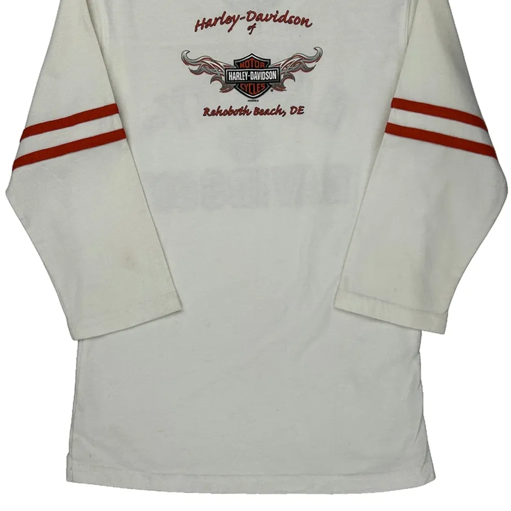 Rehoboth Beach, De Harley Davidson Long Sleeve T-Shirt - Medium White Cotton - Image 7