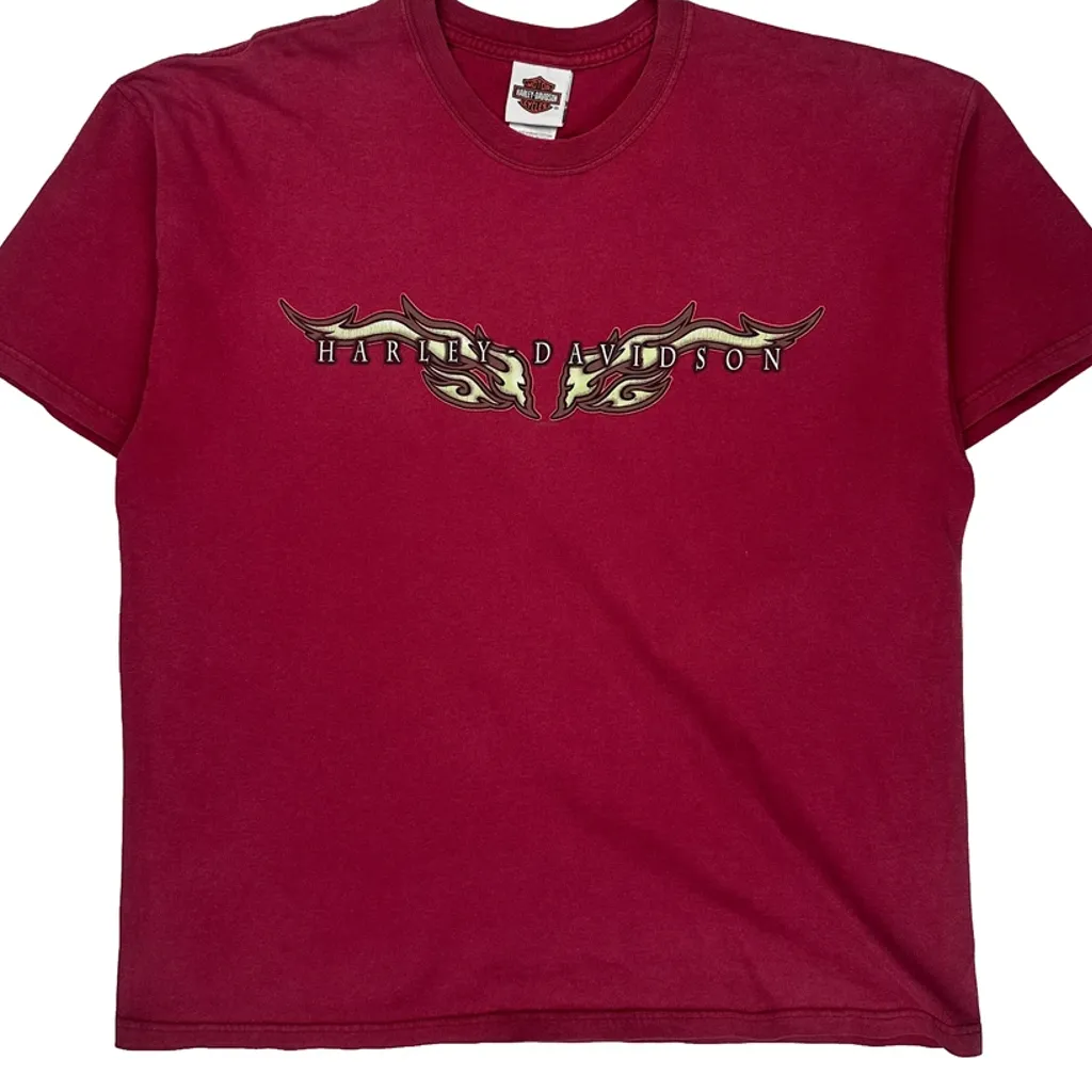 Rehoboth Beach Harley Davidson Graphic T-Shirt - XL Red Cotton - Image 4