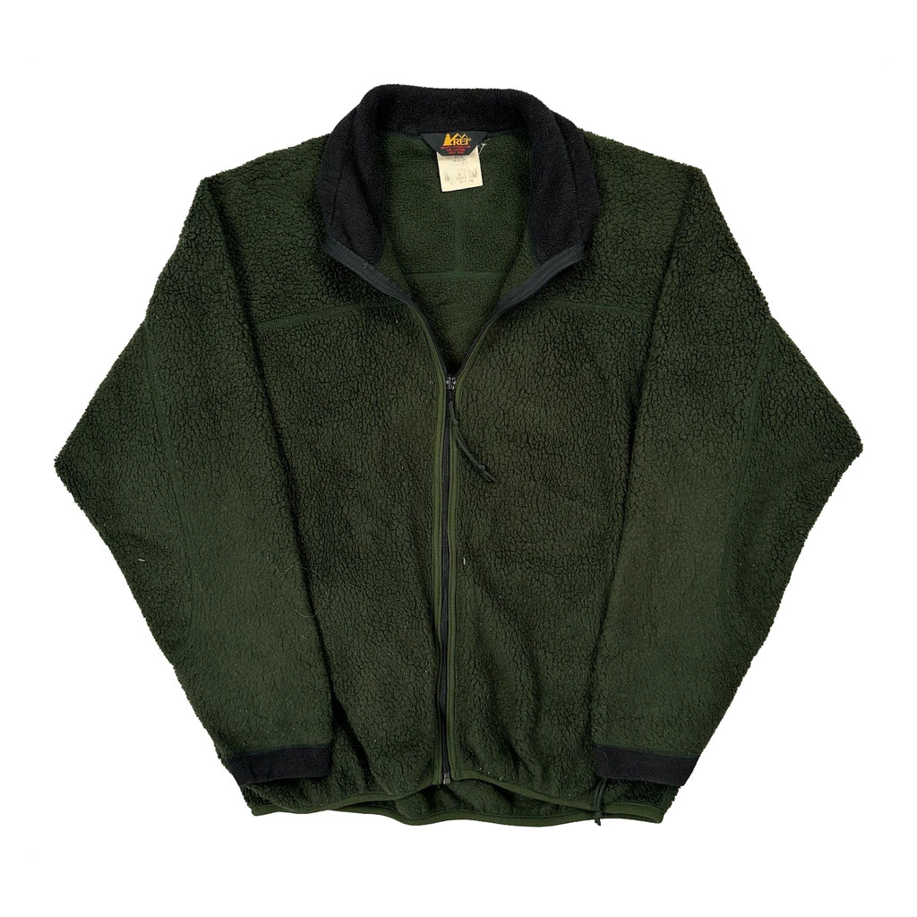Rei Fleece Jacket - Large Green Polyester