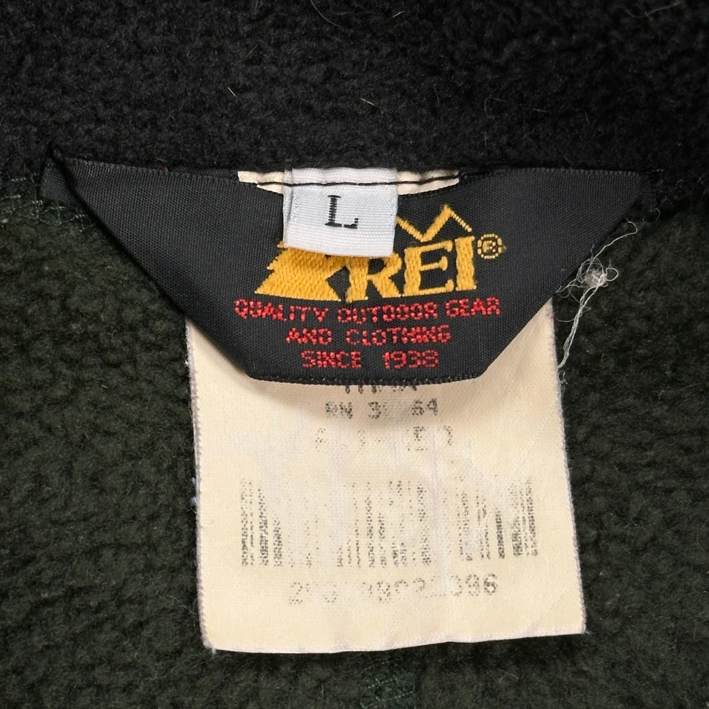 Rei Fleece Jacket - Large Green Polyester - Image 3