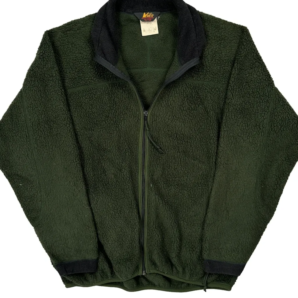 Rei Fleece Jacket - Large Green Polyester - Image 4
