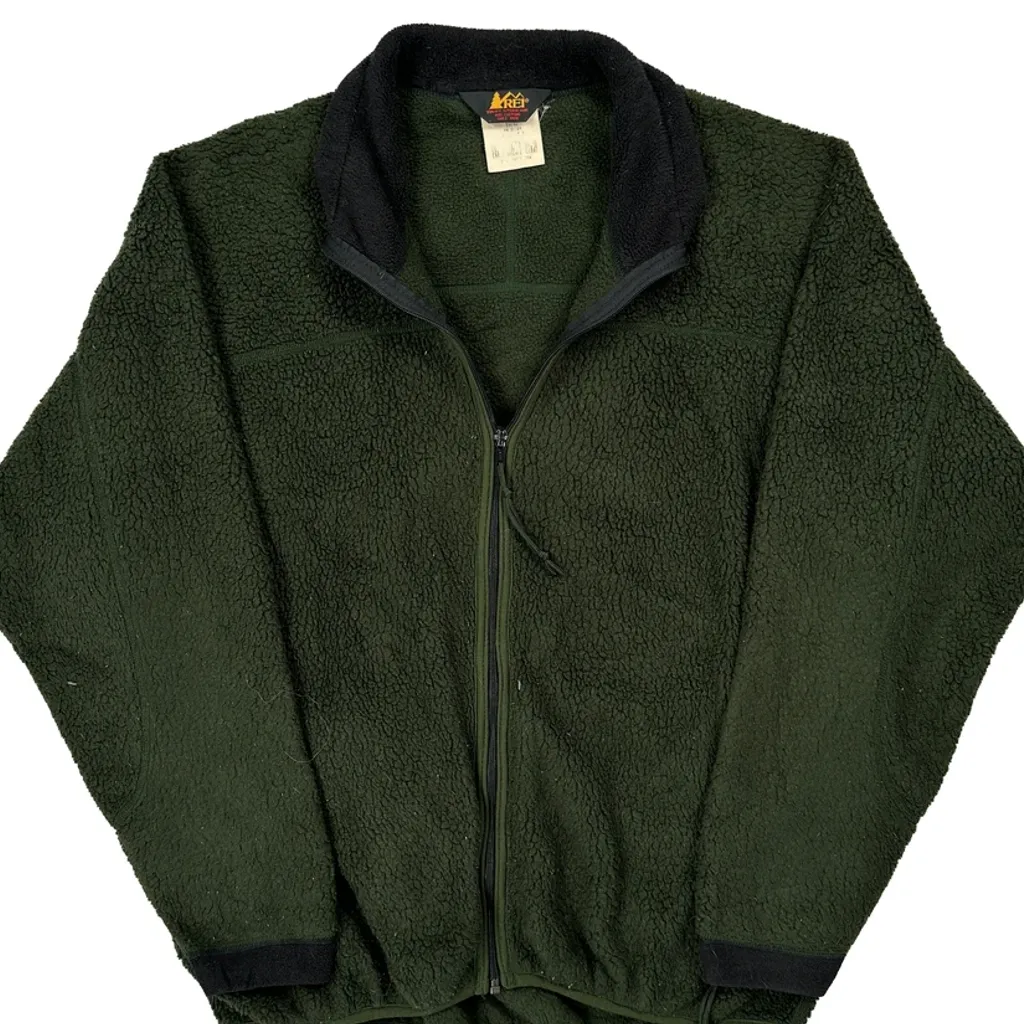 Rei Fleece Jacket - Large Green Polyester - Image 5