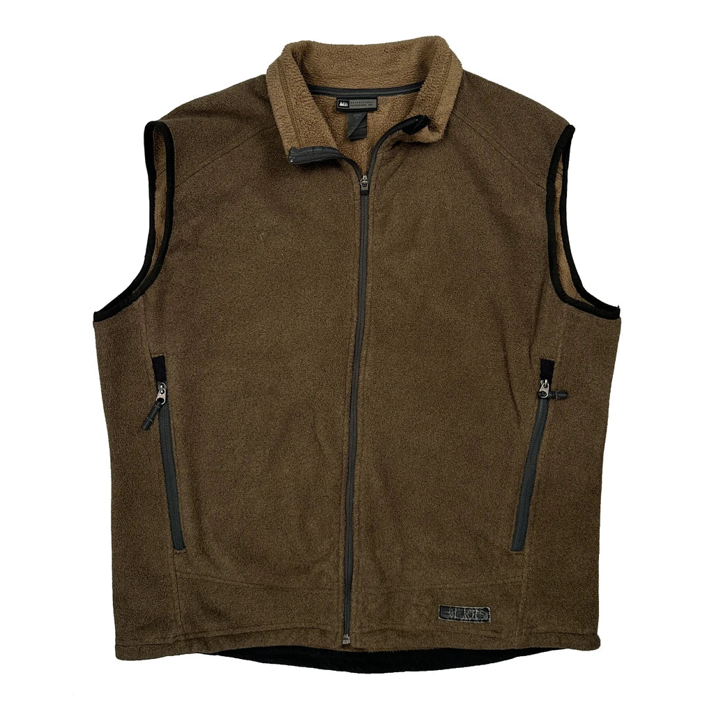 Rei Fleece Vest - XL Brown Polyester