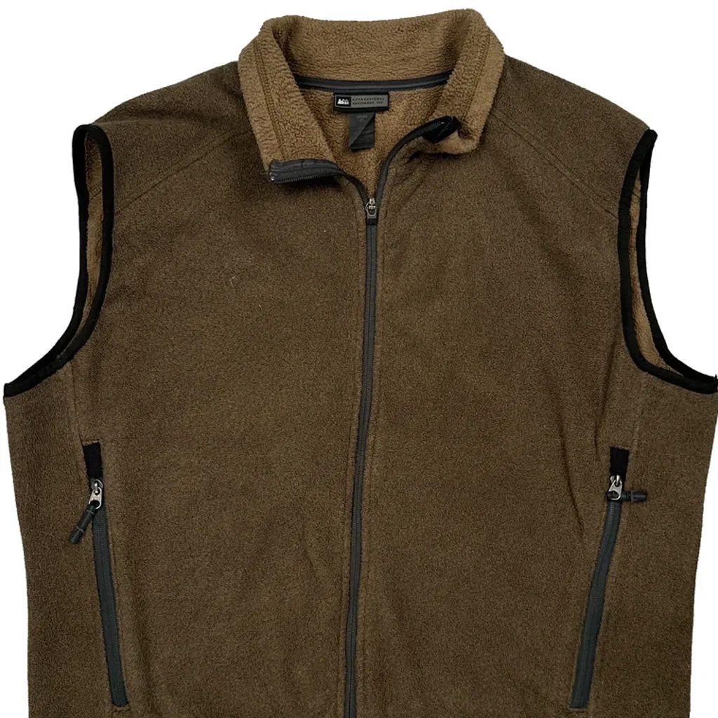 Rei Fleece Vest - XL Brown Polyester - Image 4