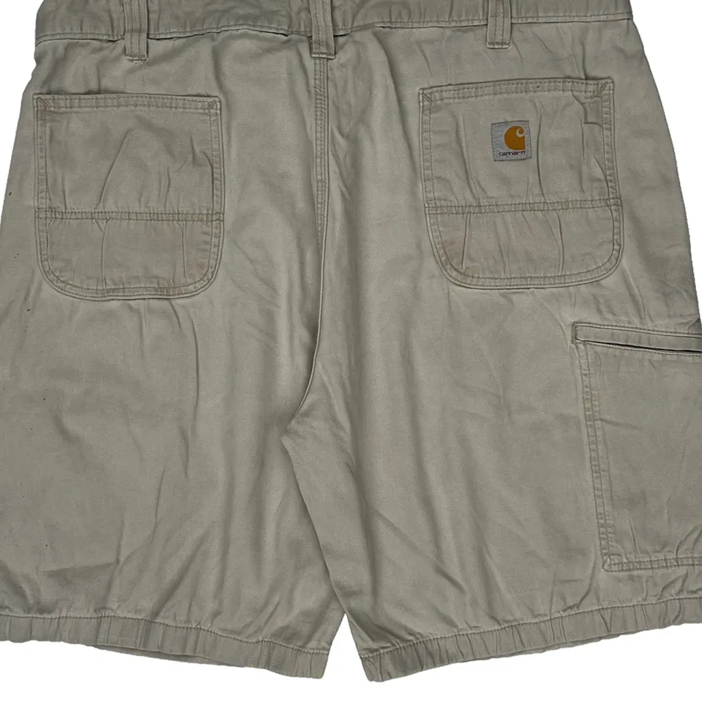 Relaxed Fit Carhartt Carpenter Shorts - 40W 9L Beige Cotton - Image 10