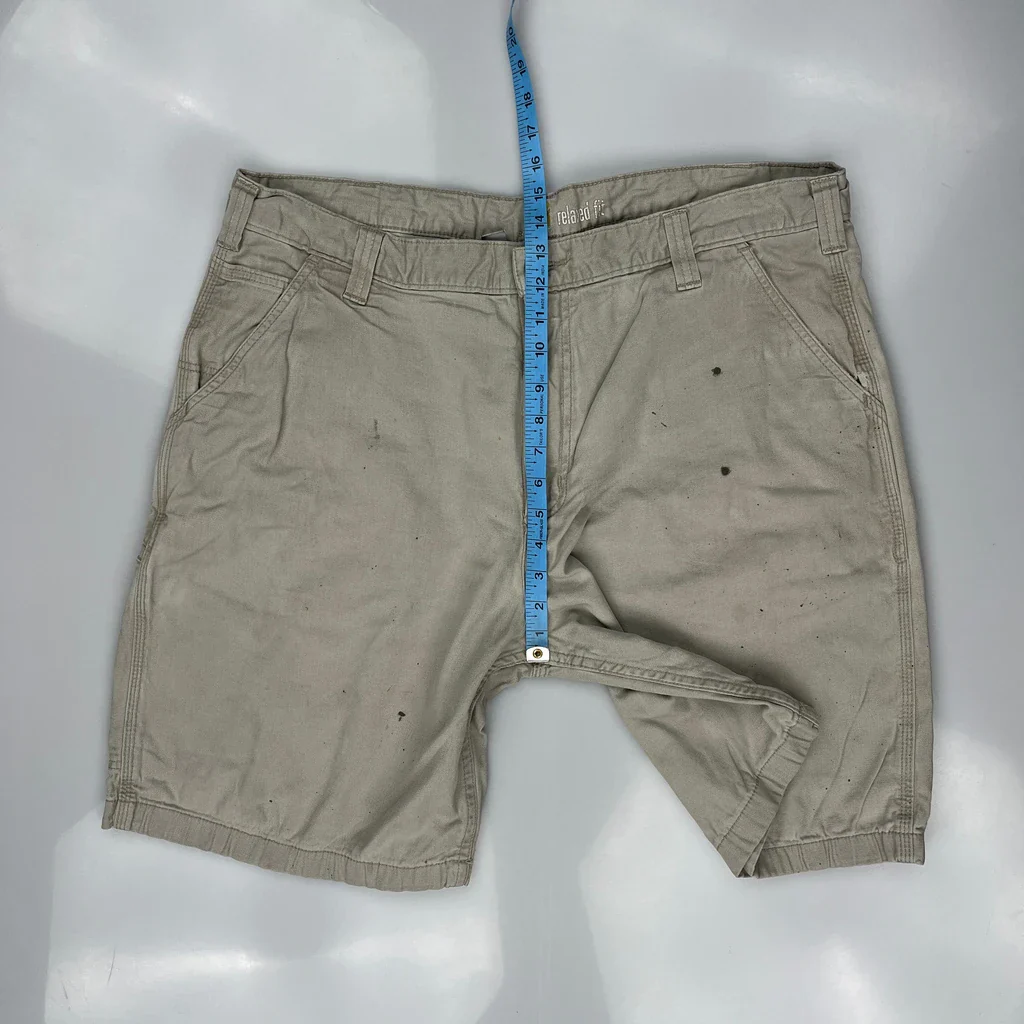Relaxed Fit Carhartt Carpenter Shorts - 40W 9L Beige Cotton - Image 5
