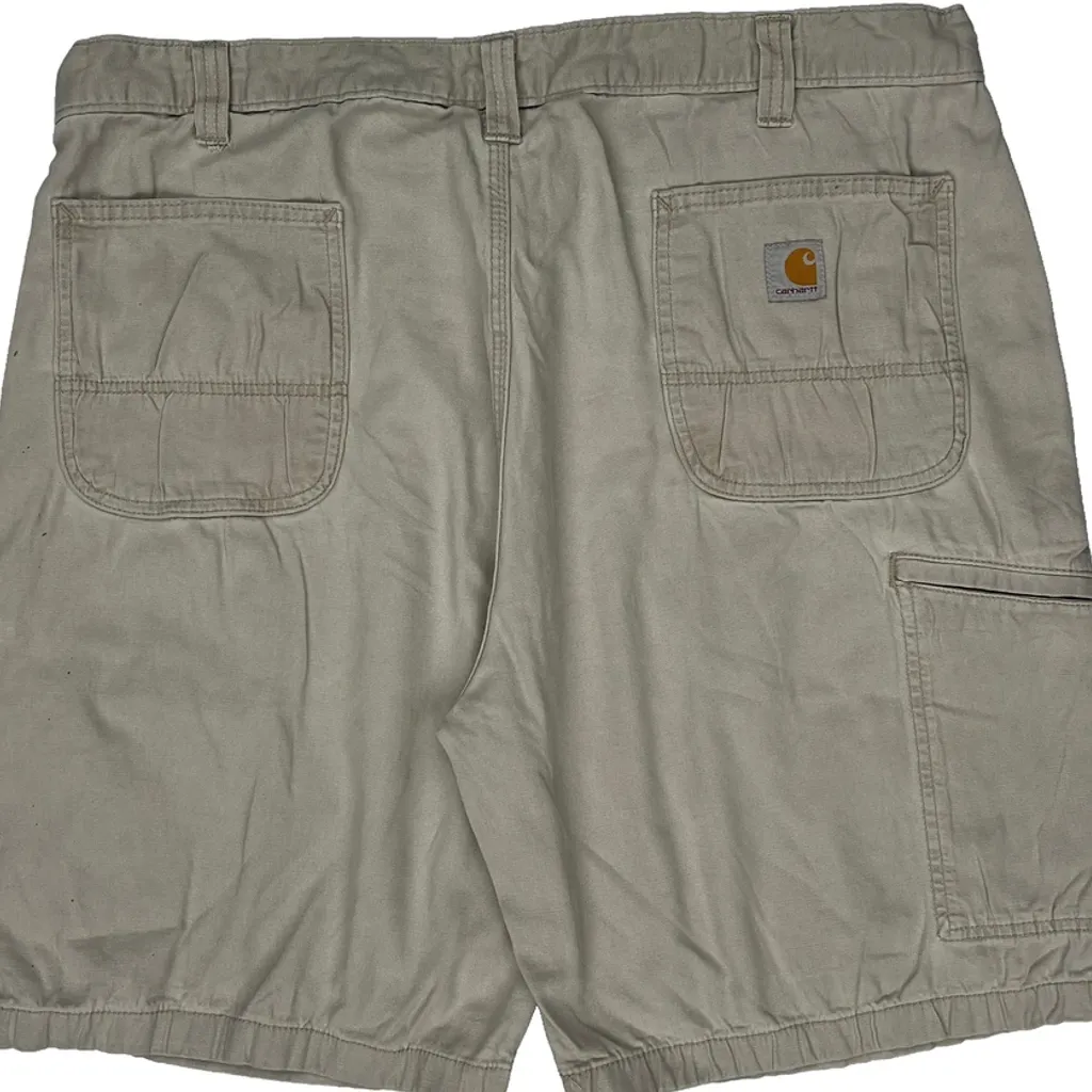 Relaxed Fit Carhartt Carpenter Shorts - 40W 9L Beige Cotton - Image 9