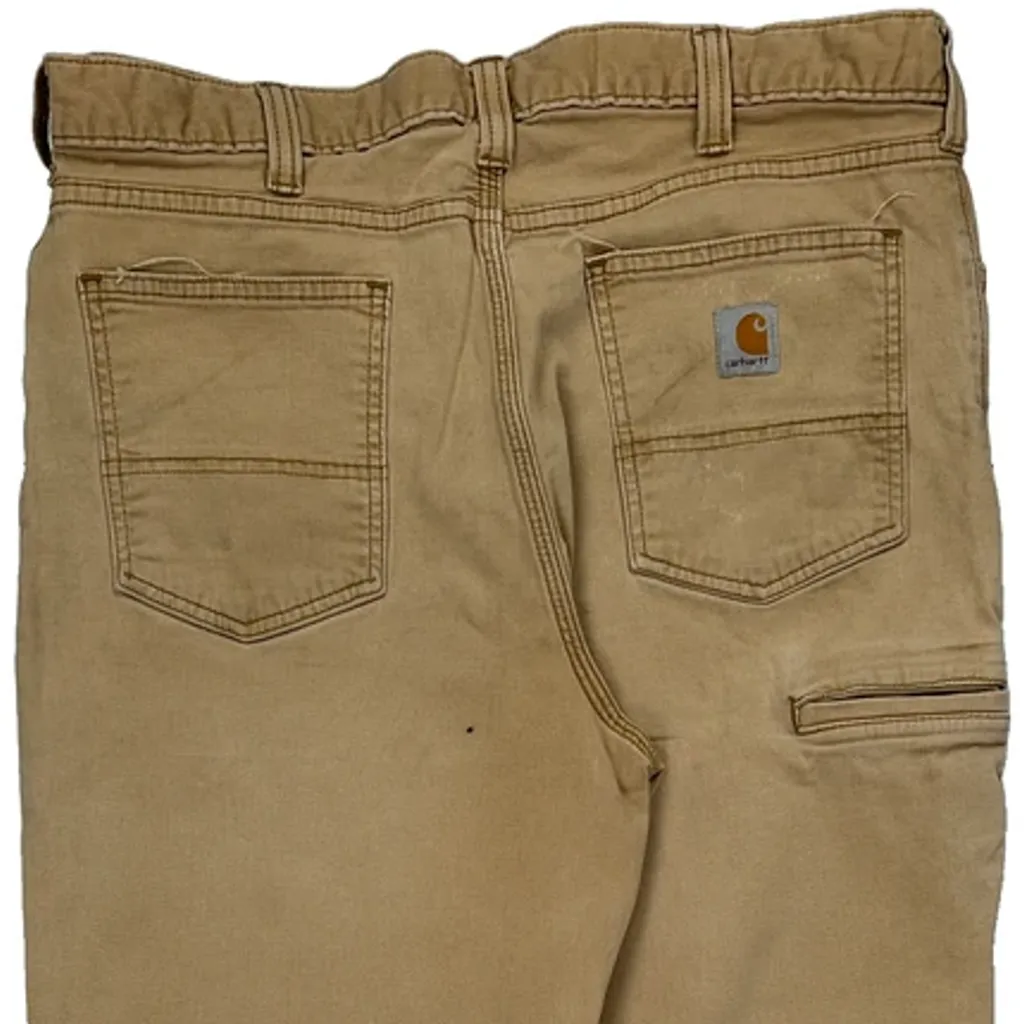 Relaxed Fit Carhartt Carpenter Trousers - 36W 32L Beige Cotton - Image 9