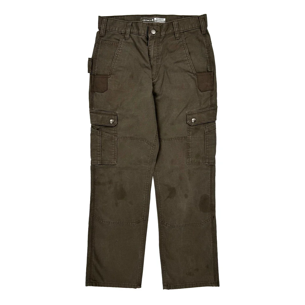 Relaxed Fit Carhartt Double Knee Carpenter Trousers - 30W 30L Brown Cotton Blend - Image 2