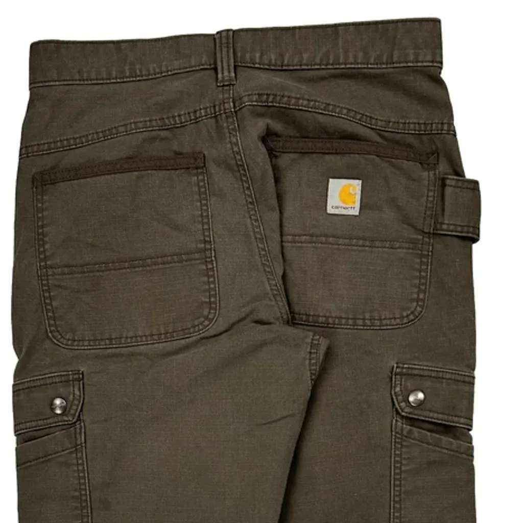 Relaxed Fit Carhartt Double Knee Carpenter Trousers - 30W 30L Brown Cotton Blend - Image 6