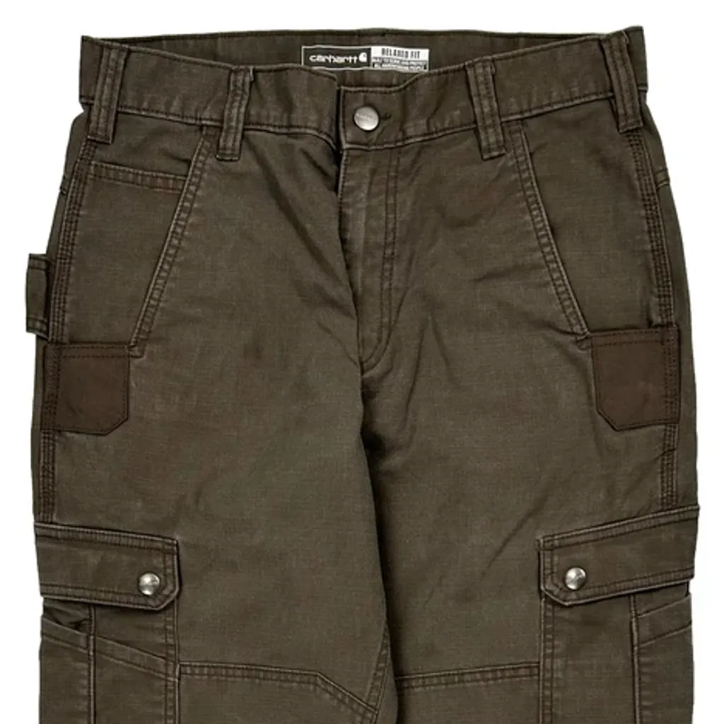 Relaxed Fit Carhartt Double Knee Carpenter Trousers - 30W 30L Brown Cotton Blend - Image 9