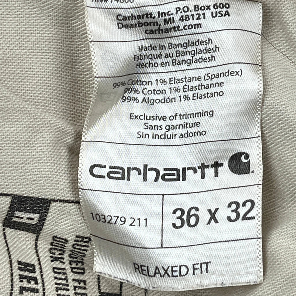 Relaxed Fit Carhartt Carpenter Trousers - 34W 30L Brown Cotton - Image 6