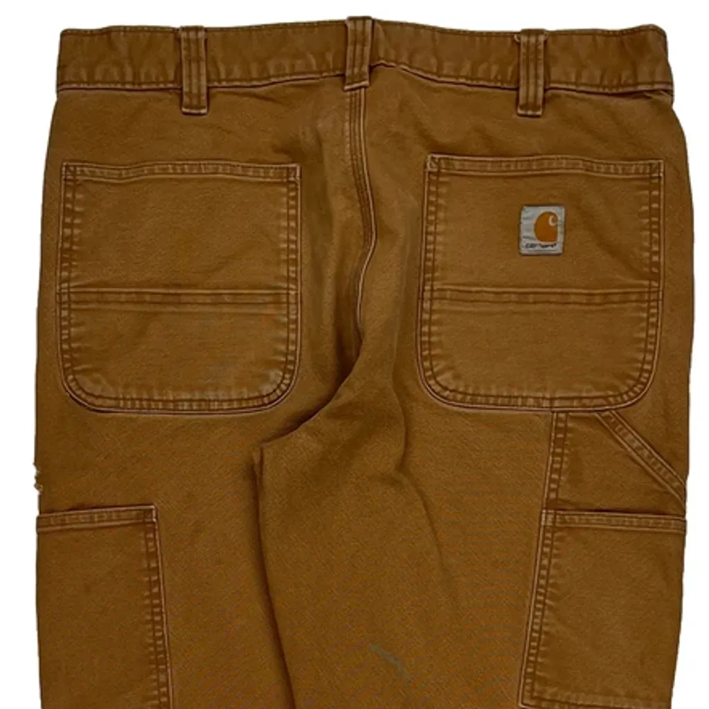 Relaxed Fit Carhartt Carpenter Trousers - 34W 30L Brown Cotton - Image 8