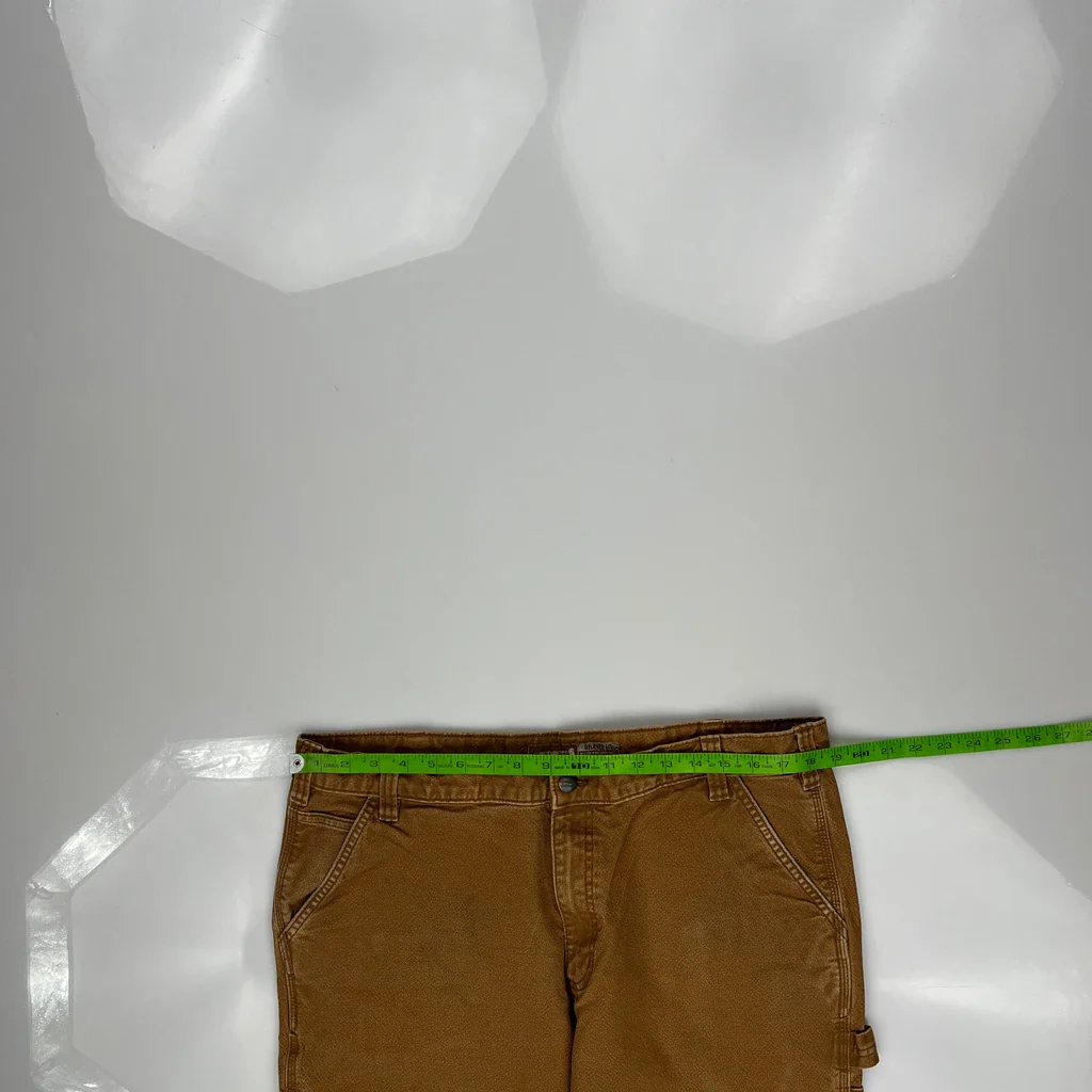 Relaxed Fit Carhartt Carpenter Trousers - 38W 29L Brown Cotton - Image 3