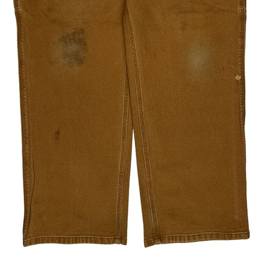 Relaxed Fit Carhartt Carpenter Trousers - 38W 29L Brown Cotton - Image 9