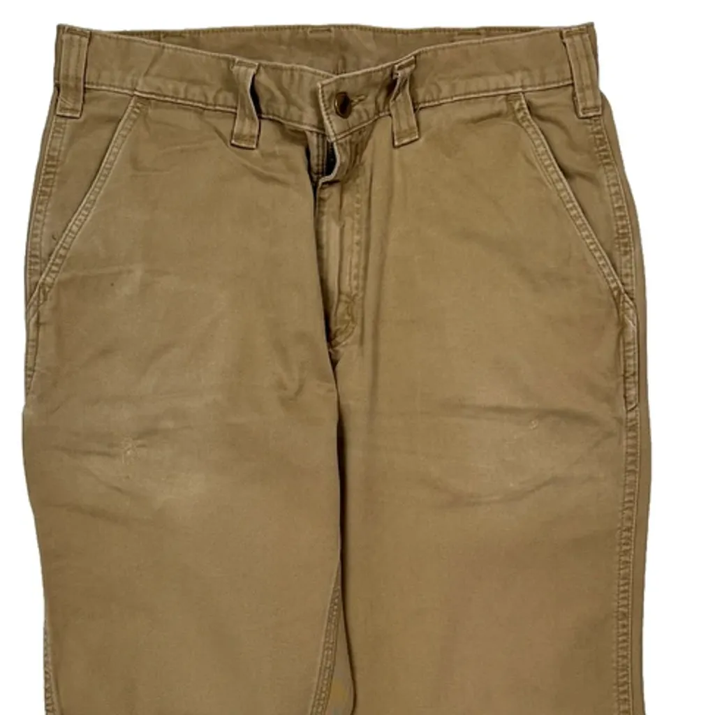 Relaxed Fit Carhartt Carpenter Trousers - 31W 31L Khaki Cotton - Image 10