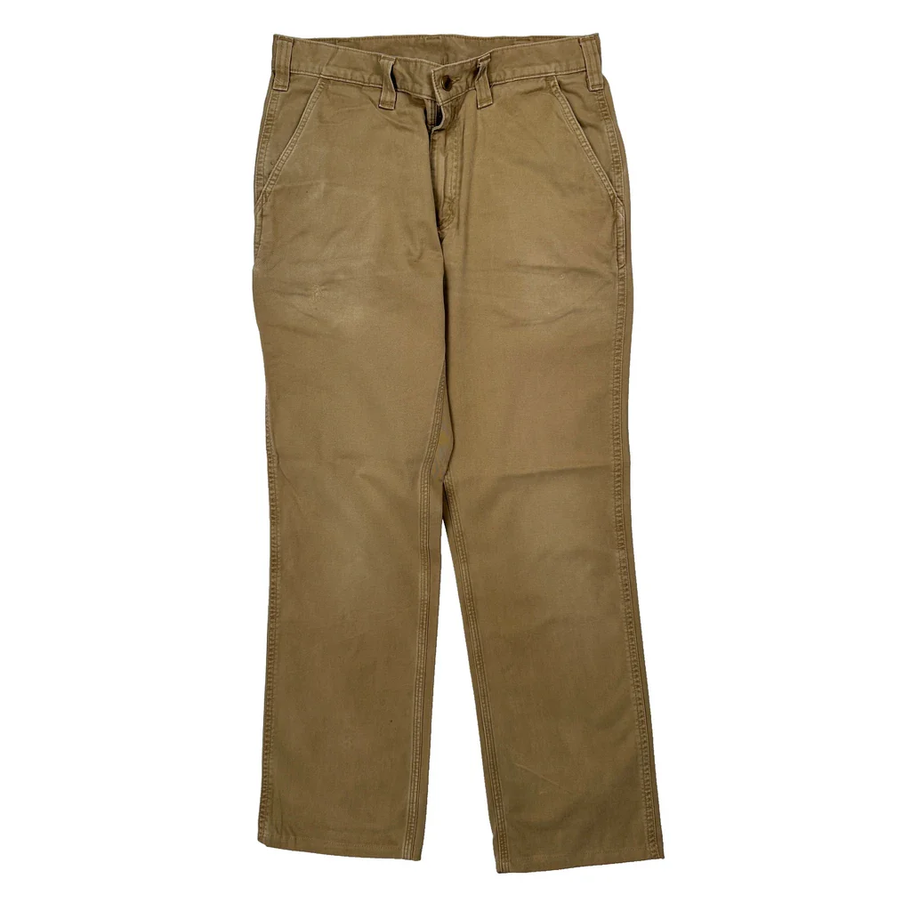 Relaxed Fit Carhartt Carpenter Trousers - 31W 31L Khaki Cotton - Image 2