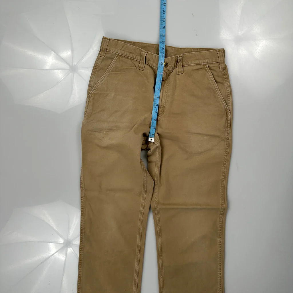 Relaxed Fit Carhartt Carpenter Trousers - 31W 31L Khaki Cotton - Image 4