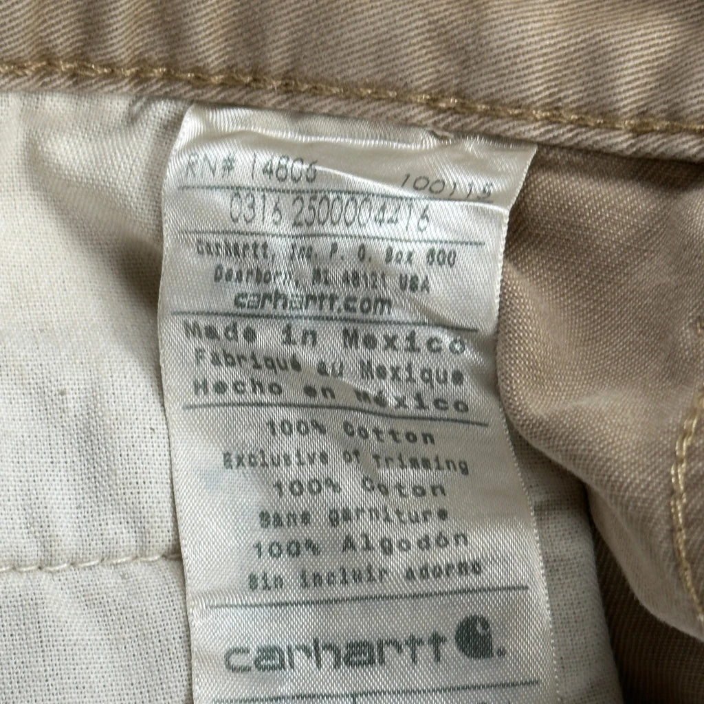 Relaxed Fit Carhartt Carpenter Trousers - 31W 31L Khaki Cotton - Image 6