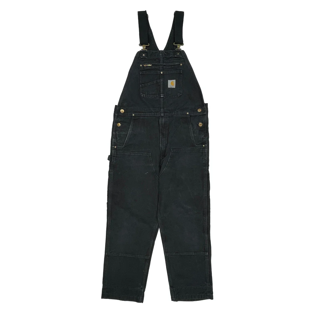 Relaxed Fit Carhartt Double Knee Dungarees - 38W 32L Black Cotton - Image 2