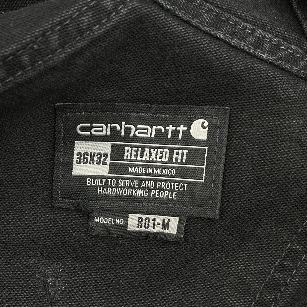 Relaxed Fit Carhartt Double Knee Dungarees - 38W 32L Black Cotton - Image 4