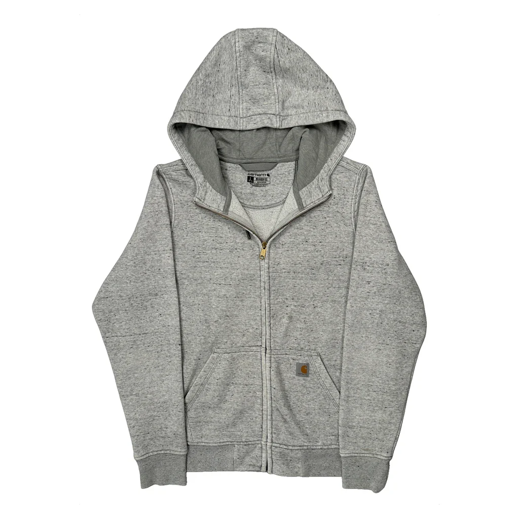 Relaxed Fit Carhartt Hoodie - Large Grey Cotton Blend