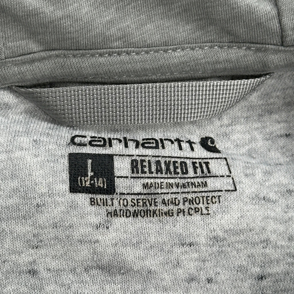 Relaxed Fit Carhartt Hoodie - Large Grey Cotton Blend - Image 3