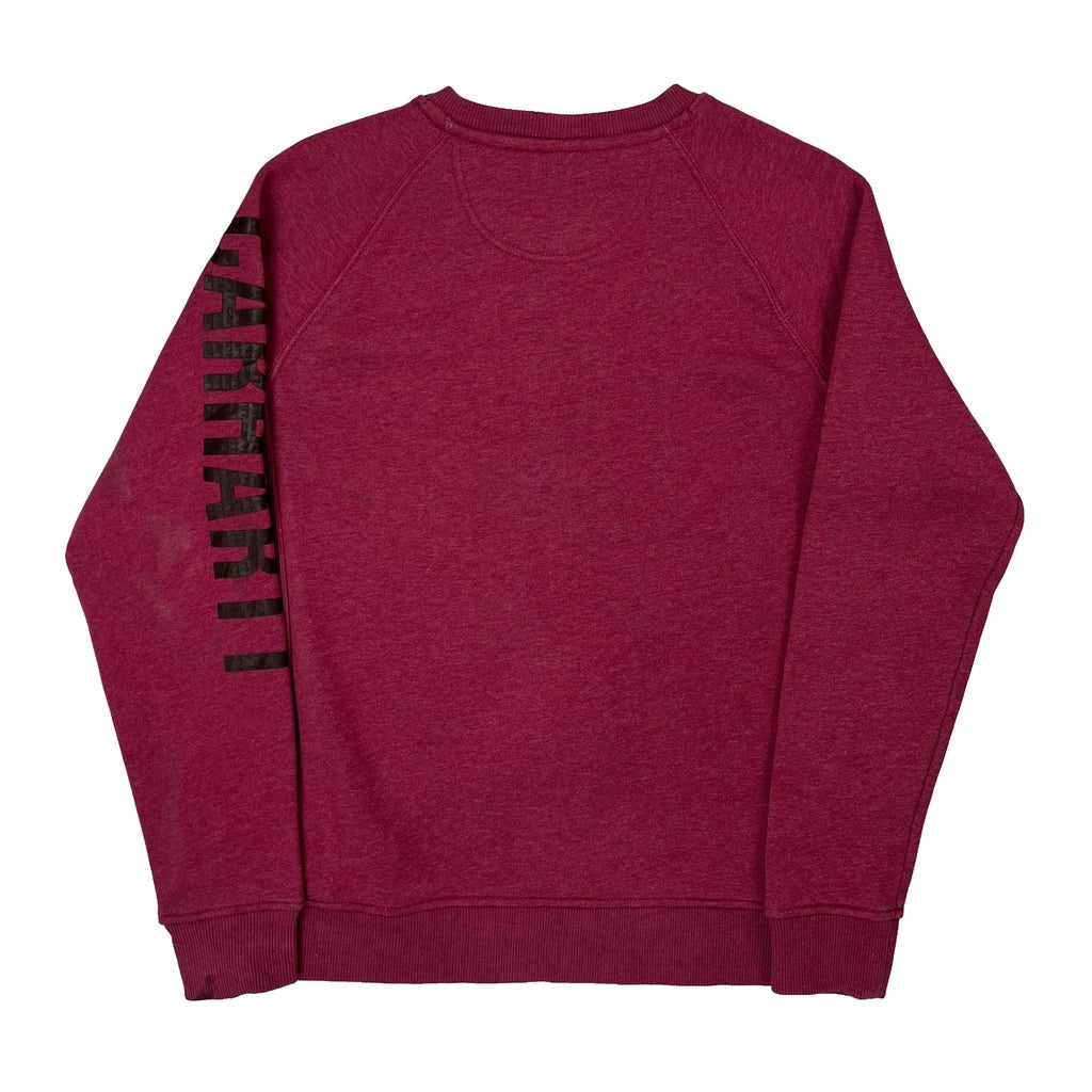 Relaxed Fit Carhartt Sweatshirt - Medium Red Cotton Blend - Image 2