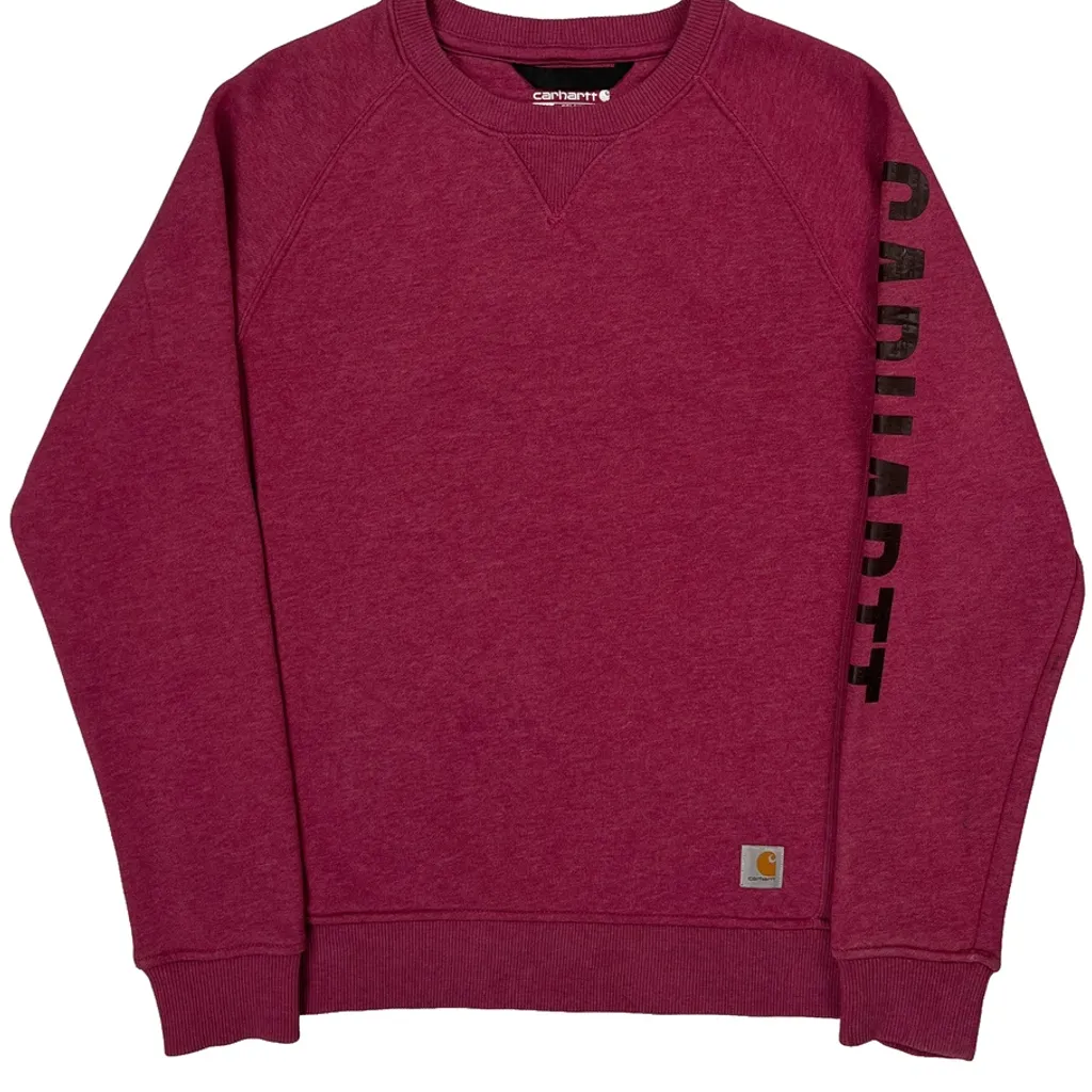 Relaxed Fit Carhartt Sweatshirt - Medium Red Cotton Blend - Image 4