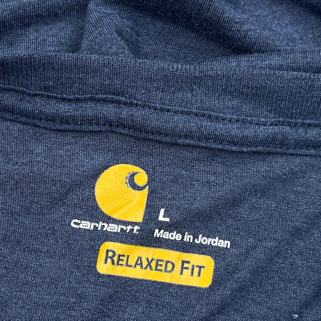 Relaxed Fit Carhartt T-Shirt - Large Blue Polyester - Image 3