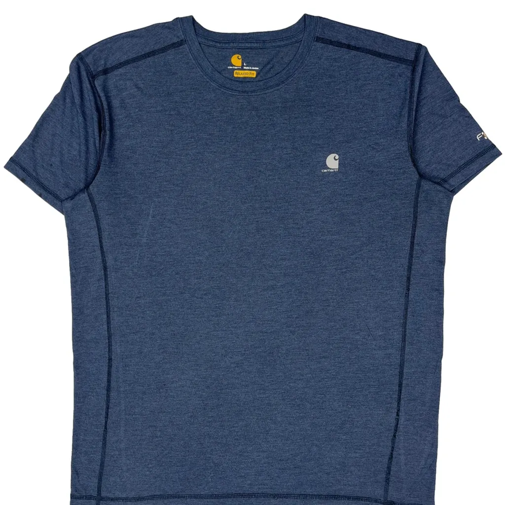 Relaxed Fit Carhartt T-Shirt - Large Blue Polyester - Image 4