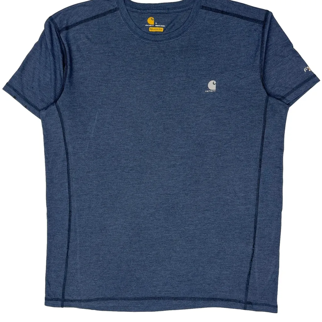 Relaxed Fit Carhartt T-Shirt - Large Blue Polyester - Image 5