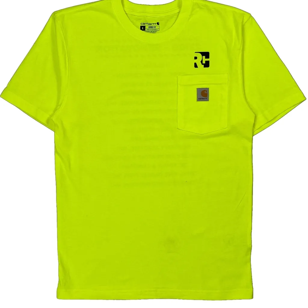 Renovation Project Team Carhartt T-Shirt - Small Yellow Cotton - Image 4