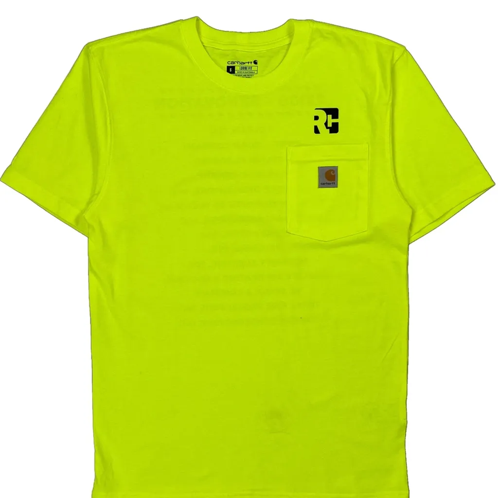 Renovation Project Team Carhartt T-Shirt - Small Yellow Cotton - Image 5