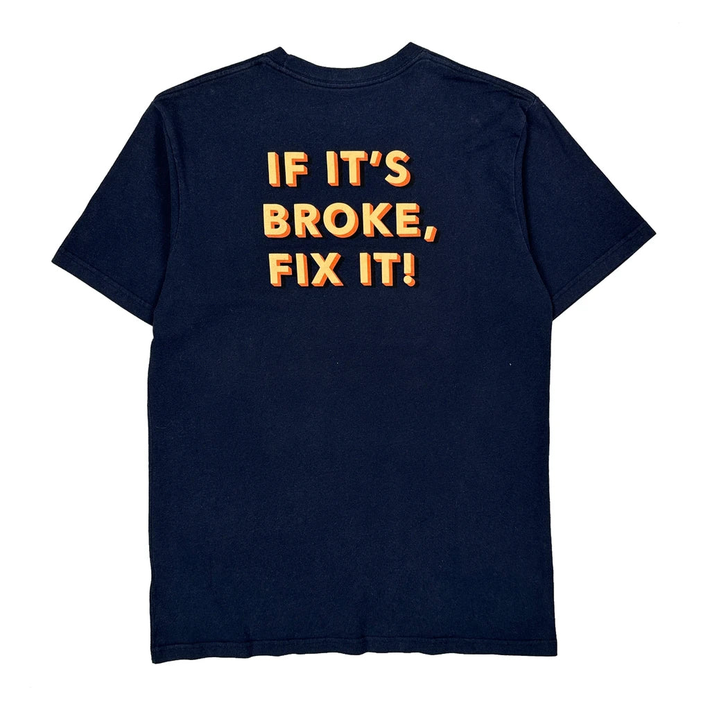 Repair Message Patagonia T-Shirt - Medium Navy Cotton - Image 2