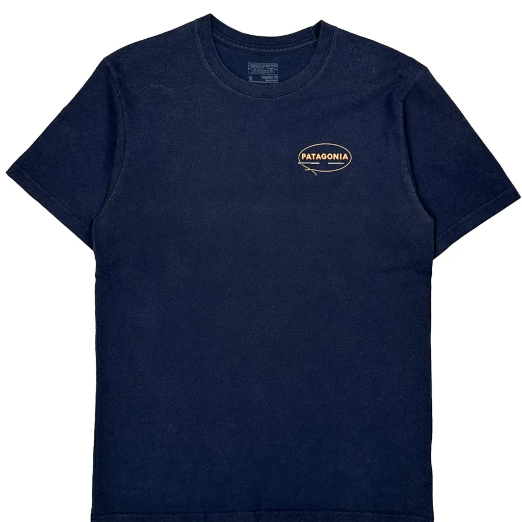 Repair Message Patagonia T-Shirt - Medium Navy Cotton - Image 4
