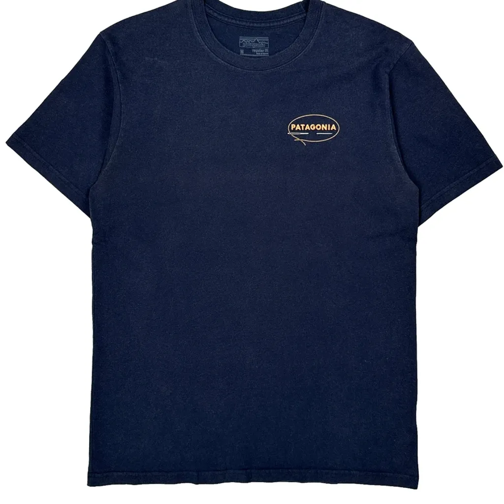 Repair Message Patagonia T-Shirt - Medium Navy Cotton - Image 5