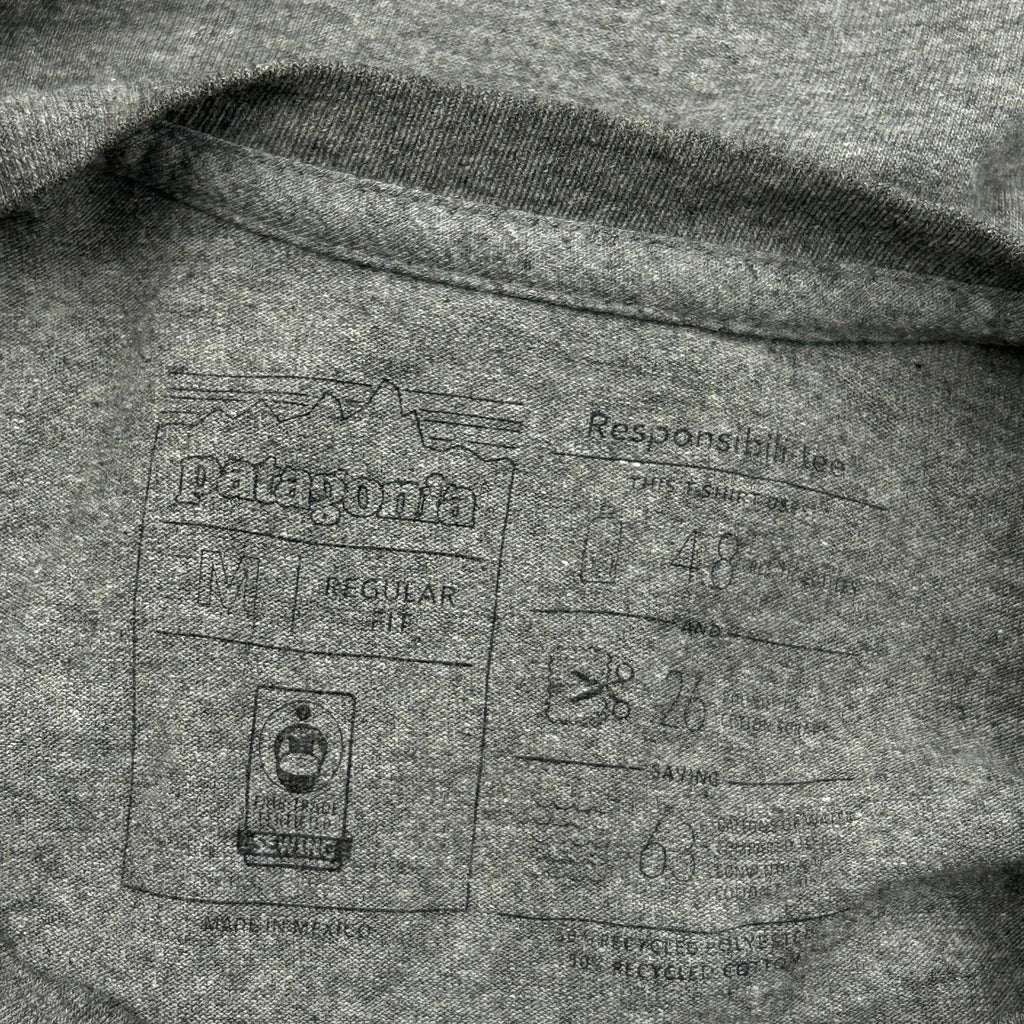 Responsibili-Tee Patagonia Long Sleeve T-Shirt - Medium Grey Cotton - Image 3