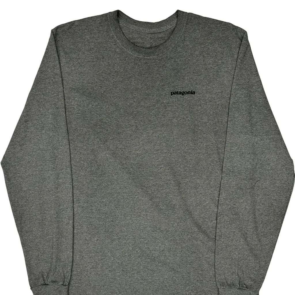Responsibili-Tee Patagonia Long Sleeve T-Shirt - Medium Grey Cotton - Image 5